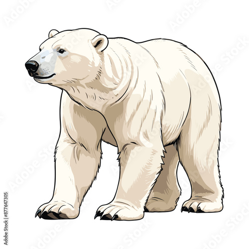Hand Drawn Polar Bear Cartoon Illustration