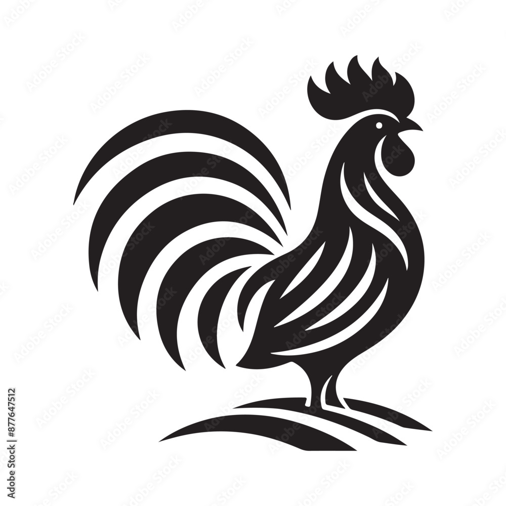 Rooster silhouette vector illustration Rooster silhouette vector illustration