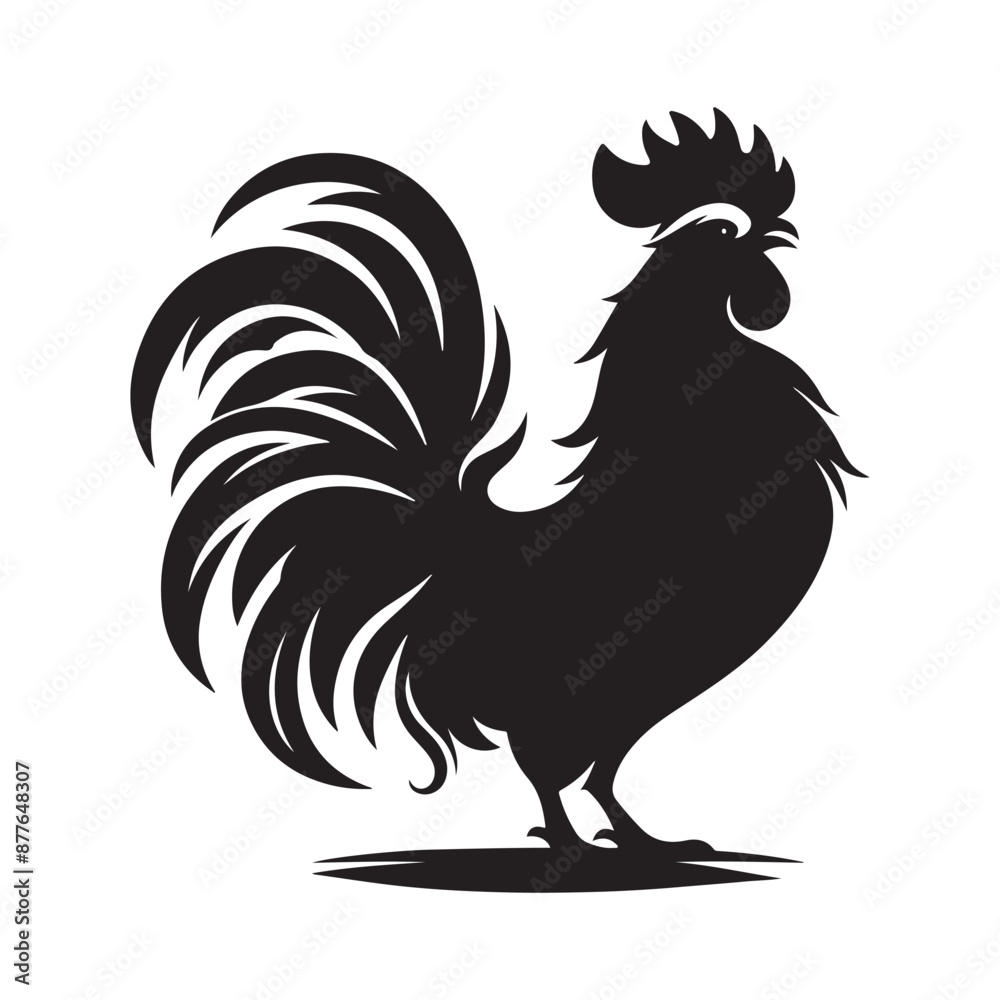 Rooster silhouette vector illustration Rooster silhouette vector illustration