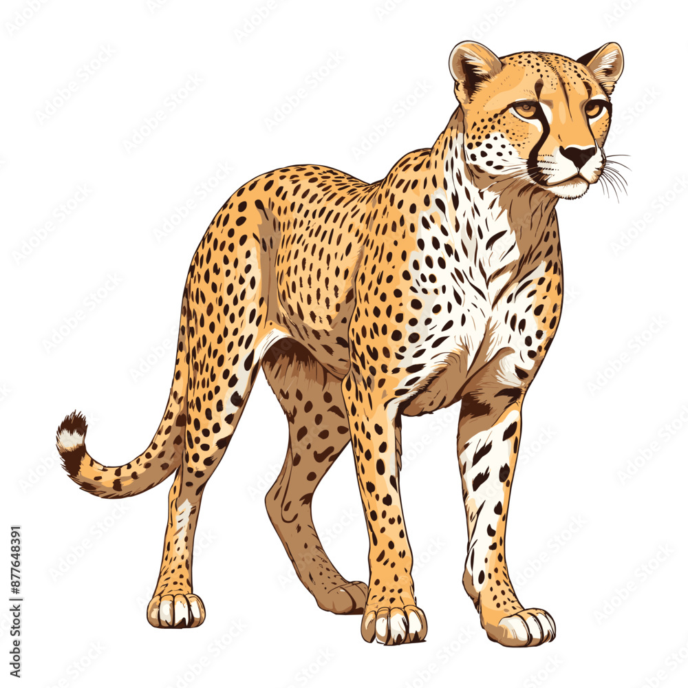 Hand Drawing Cheetah Vector Illustration Hand Drawing Cheetah Vector Illustration