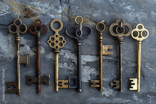 A collection of abstract keys, each unlocking a different realm of imagination