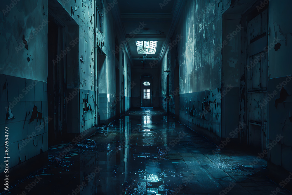 a hall in a mental asylum on a dark night a hall in a mental asylum on a dark night