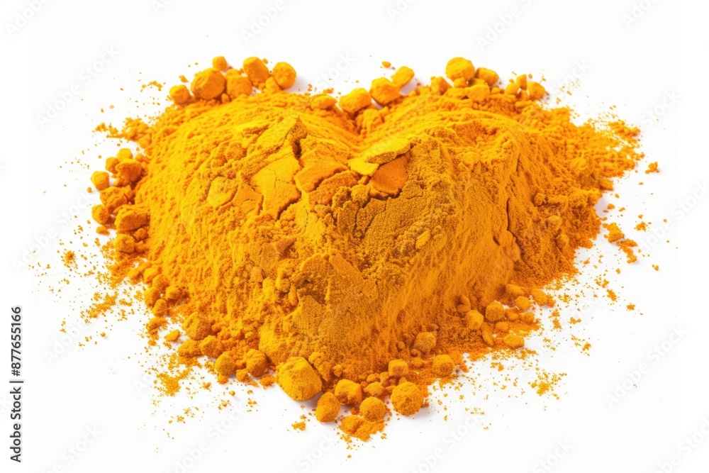A pile of turmeric powder molded into a heart shape, possibly used for decorative or symbolic purposes A pile of turmeric powder molded into a heart shape, possibly used for decorative or symbolic purposes