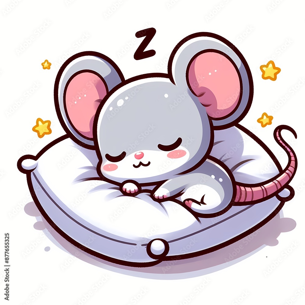 cute mouse sleeping on pillow cartoon vector icon illustration cute mouse sleeping on pillow cartoon vector icon illustration