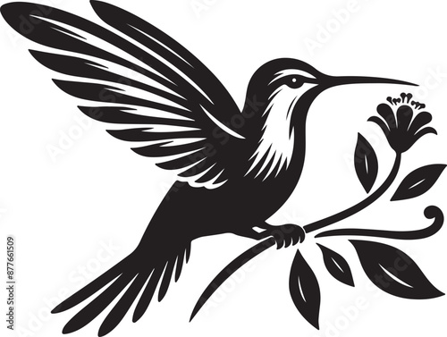 Flying Humming bird vector illustration.