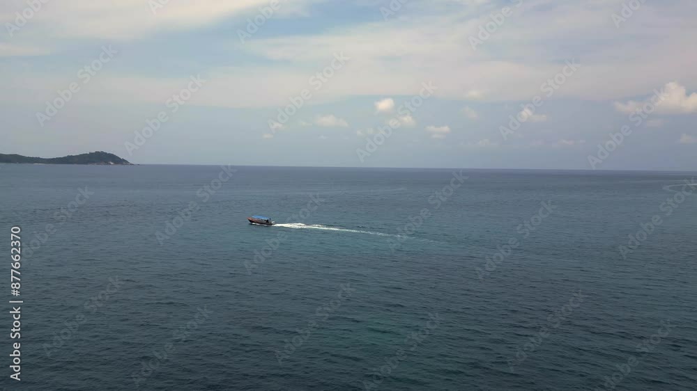Beach rocks stones tropical island boat. Best aerial view flight drone Beach rocks stones tropical island boat. Best aerial view flight drone