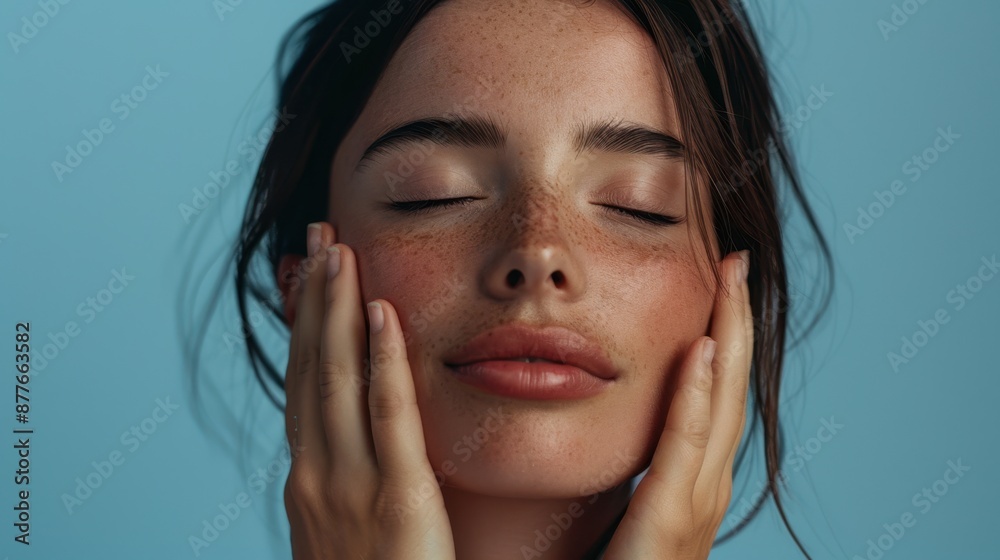 The serene freckled woman The serene freckled woman