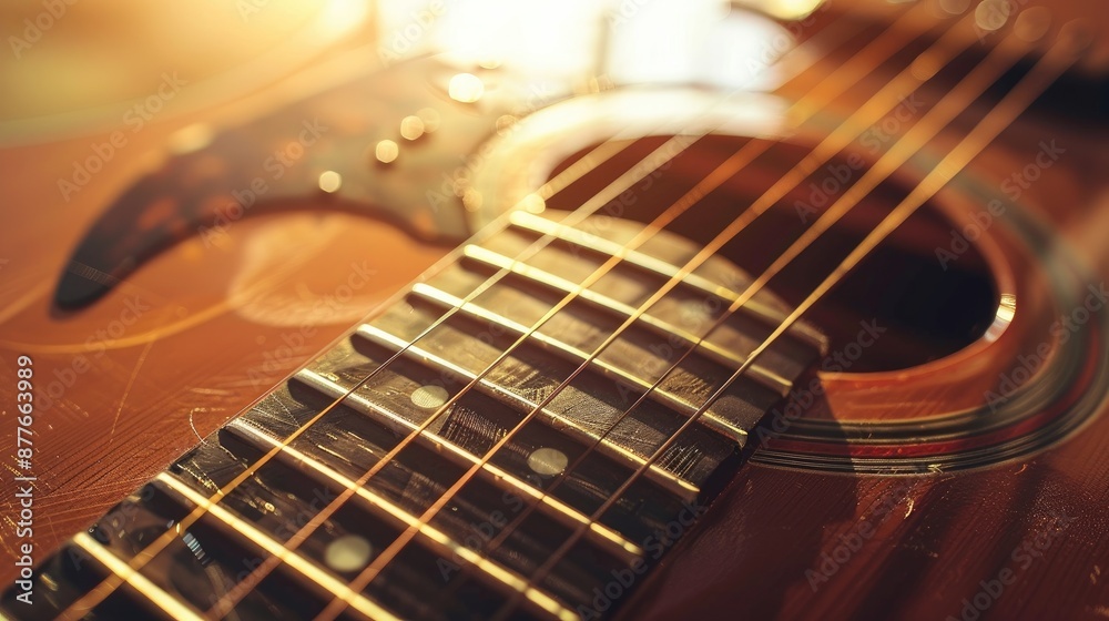 Obraz premium Vintage tone processing on an acoustic guitar notebook