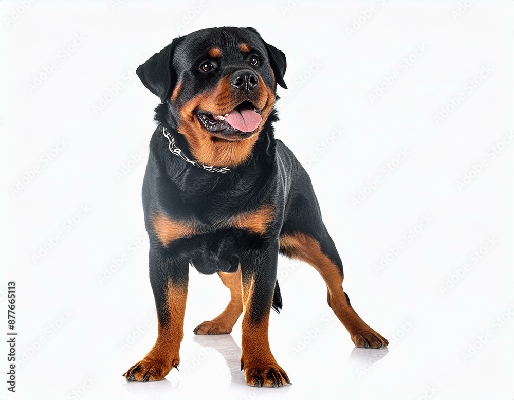 Rottweiler dog on a white background Rottweiler dog on a white background