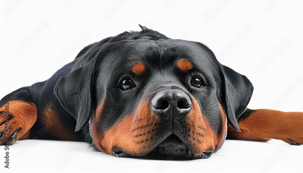 Rottweiler dog on a white background Rottweiler dog on a white background