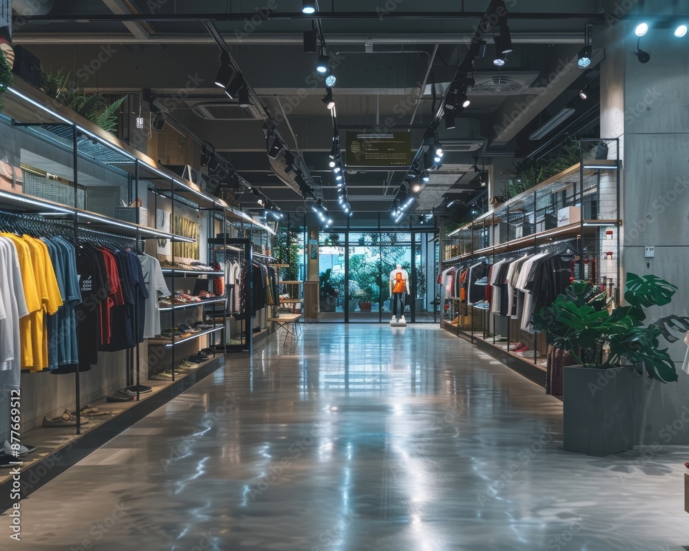 Luxurious women s fashion boutique with modern interior design and stylish displays