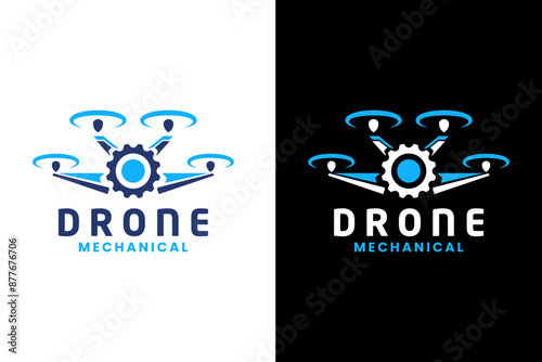 Drone Mechanical Logo Design Vector Template