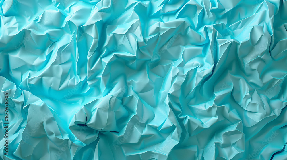 Obraz premium turquoise blue plastic wrap texture, soft plastic