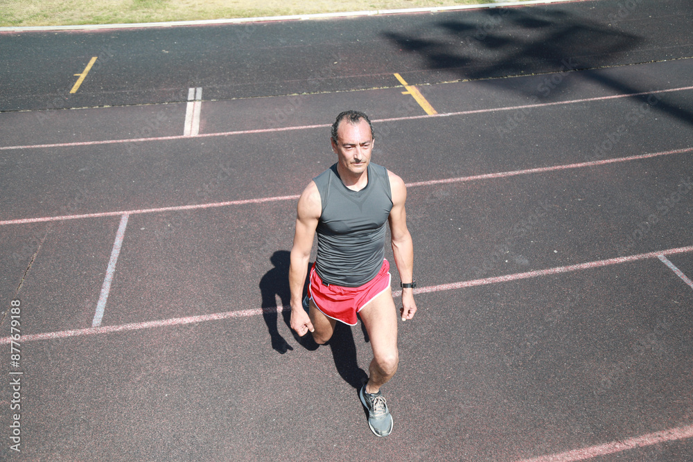 Fototapeta premium Legs Lunges During A Competition Training 