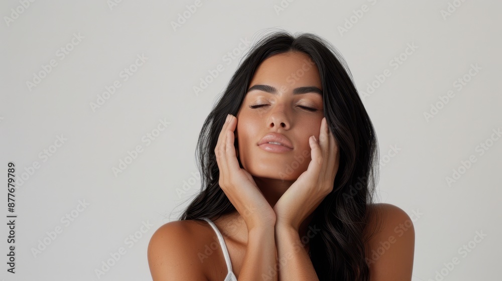 The serene beautiful woman