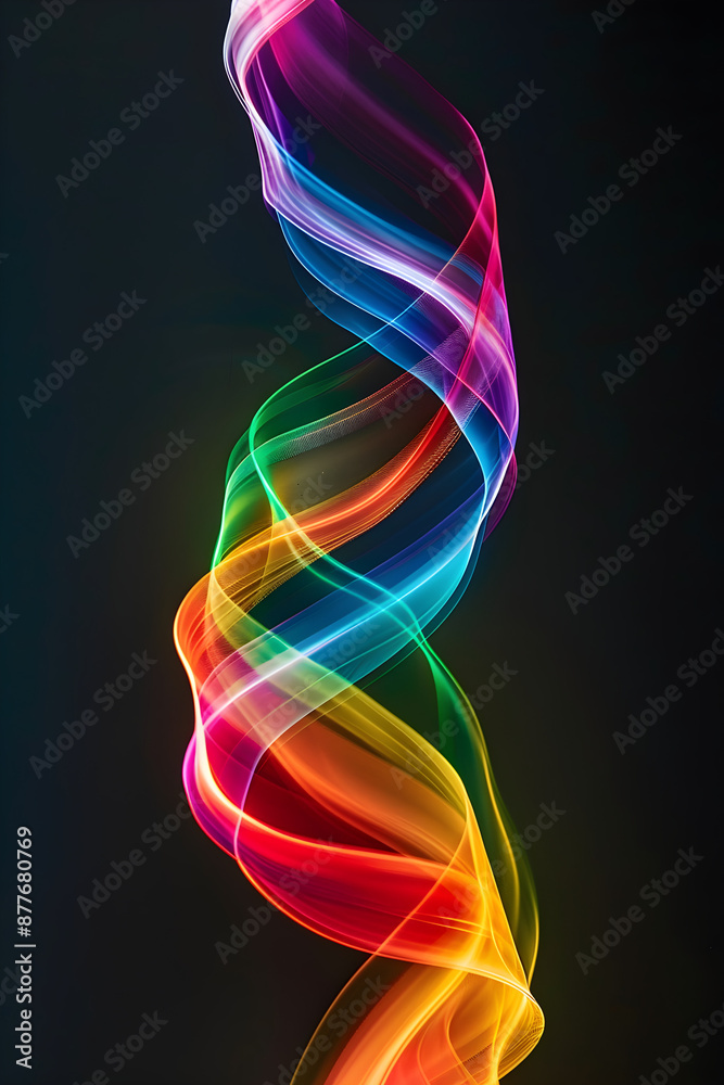 Naklejka premium Dynamic Rainbow Streak on Dark Background
