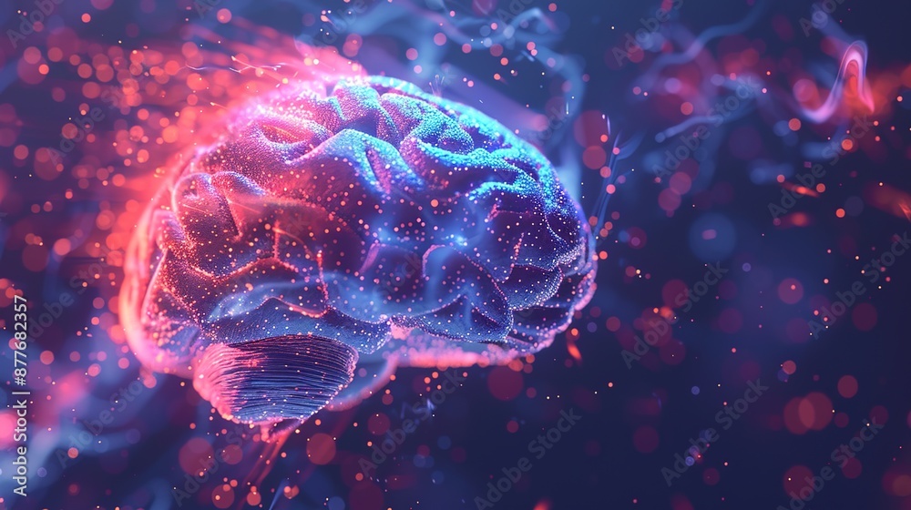 Fototapeta premium Futuristic AI Brain Abstract Background for Branding and Messaging