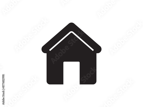 Icon a house representation, isolated against a clean background. This simple vector symbol evokes a sense of warmth and security, embodying the concept of home. © Olena