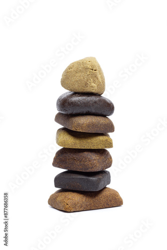 Blocks of hashish isolated on white background
