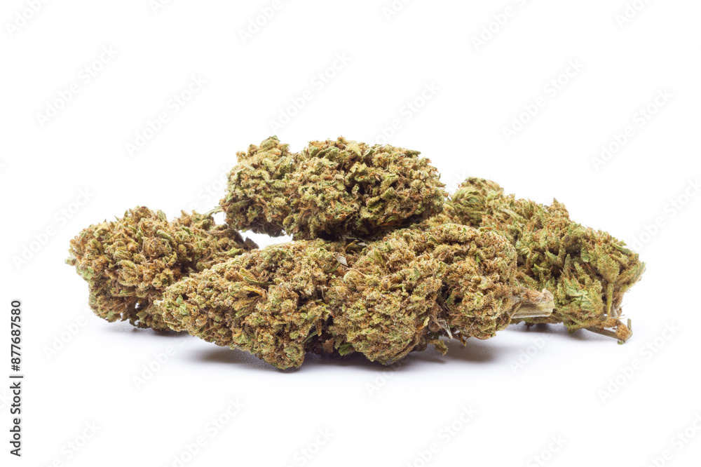 Marijuana flowers isolated on white background Marijuana flowers isolated on white background
