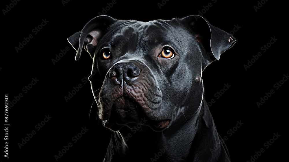 Black dog with orange eyes, dramatic lighting, powerful and loyal pet portrait.
Black dog with orange eyes, dramatic lighting, powerful and loyal pet portrait.