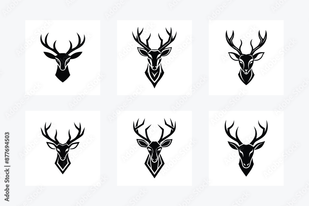 deer head black silhouette vector illustration deer head black silhouette vector illustration