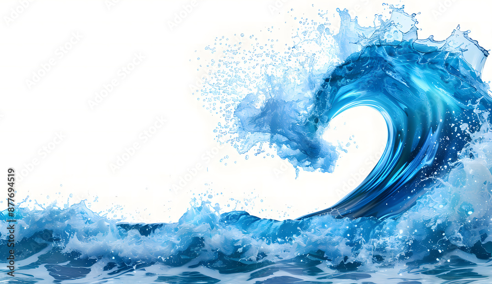 Water splashes and drops are isolated on a transparent background. Abstract background with blue water wave design Water splashes and drops are isolated on a transparent background. Abstract background with blue water wave design