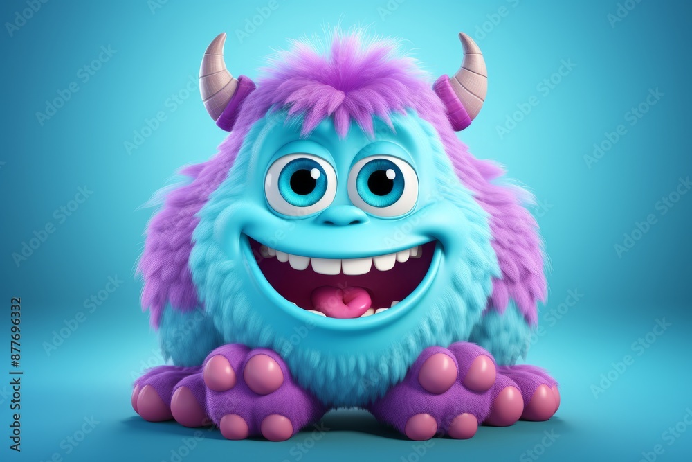 Cute Fluffy Little 3d Monster cartoon character Cute Fluffy Little 3d Monster cartoon character