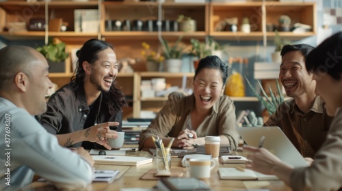 A group meeting with colleagues