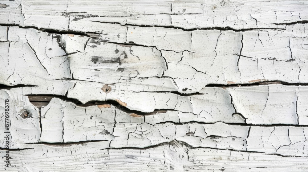 Obraz premium Design background with white wooden texture and cracked wood for copy space