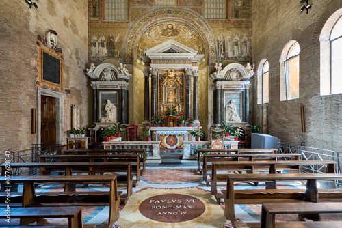 Cappella di san Venanzio annex to the Lateran Baptistery (Battistero Lateranense), paleochristian church in Rome, Italy