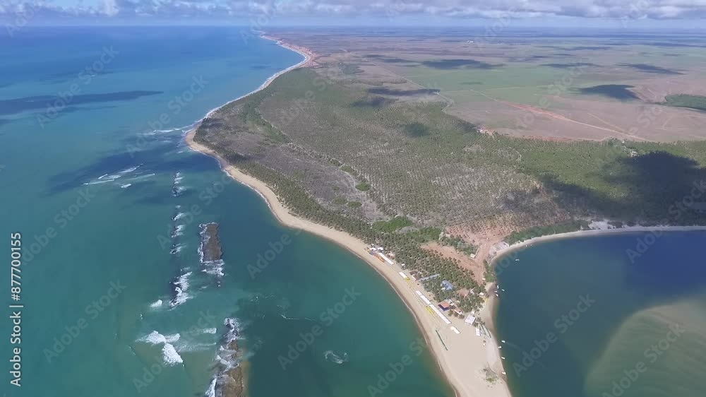 Aeral view of Gunga Beach - Roteiro, Alagoas, Brazil Aeral view of Gunga Beach - Roteiro, Alagoas, Brazil