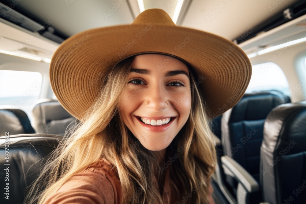 selfie portrait plane and travel concept selfie portrait plane and travel concept