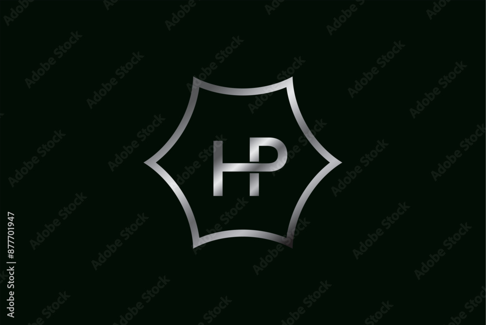 Fototapeta premium Hexagon letter hp spider net logo design vector reality free image editable template 