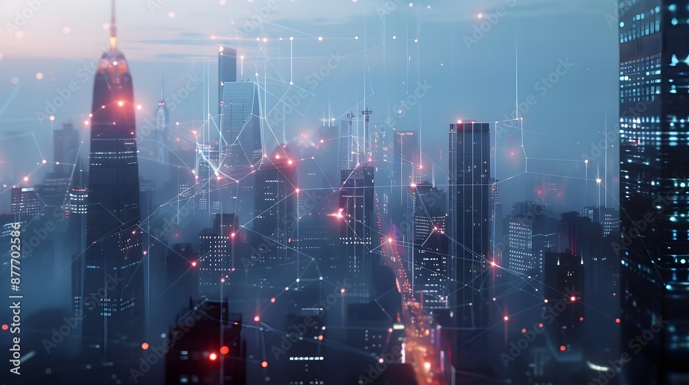 Fototapeta premium smart city. modern smart city network connection