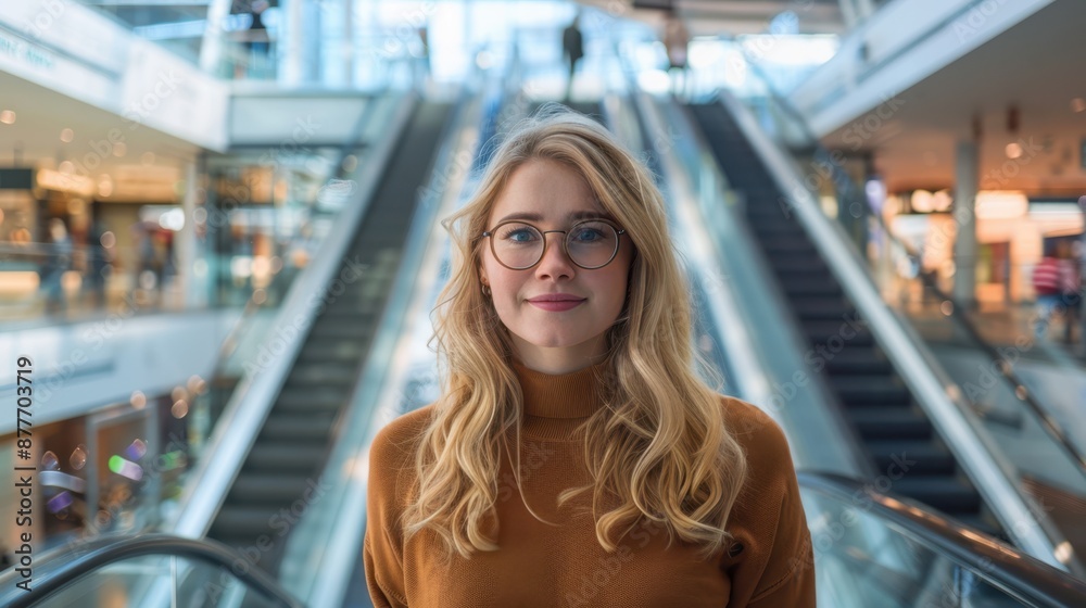 A Woman in a Shopping Mall A Woman in a Shopping Mall
