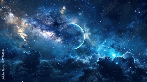 Elegant Milky Way Night Sky Illustration