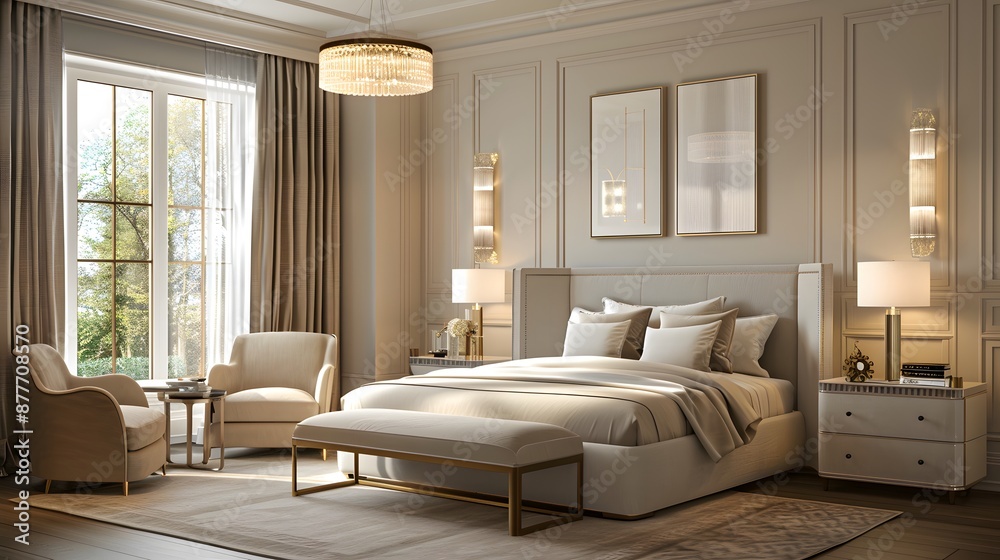 Fototapeta premium Elegant Bedroom Interior Design