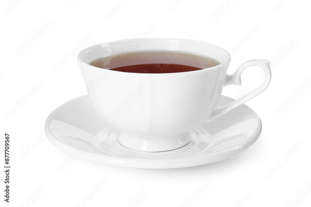 Aromatic tea in cup isolated on white Aromatic tea in cup isolated on white