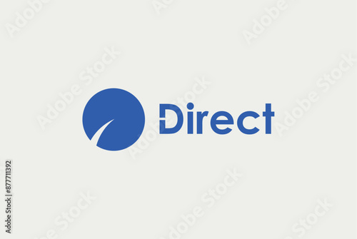 Direct rounded circle worldwide global business logo design vector image editable
