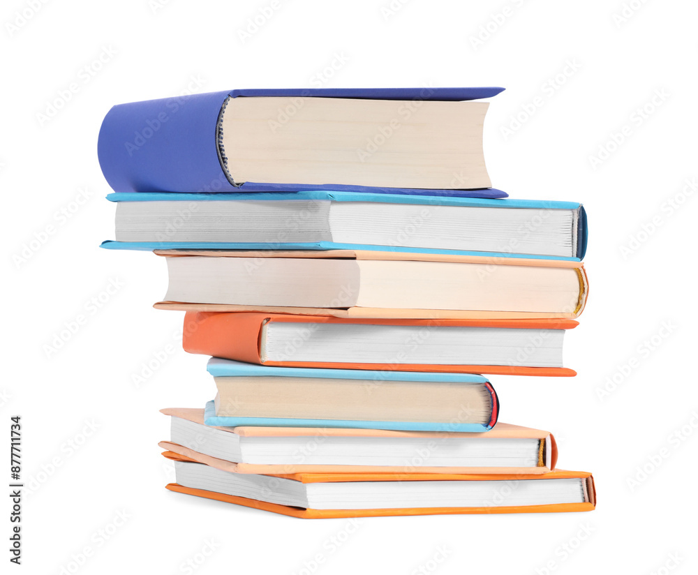 Stack of colorful books isolated on white Stack of colorful books isolated on white