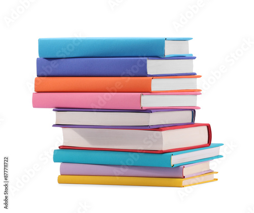 Wallpaper Mural Stack of colorful books isolated on white Torontodigital.ca