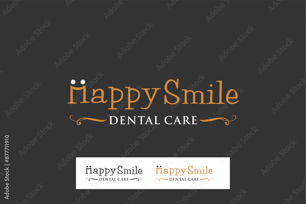 Fototapeta premium Happy smile dental care clinic logo design vector image editable