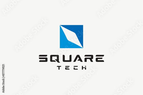 Square tech aero logo design vector image editable