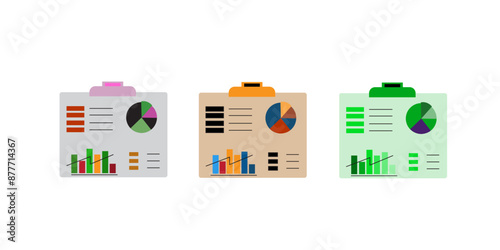 Economics strategy, analysis of sales, statistic, data statistic illustration set , landing web page. Analyst hand collect data and analyse business, business solution with three design