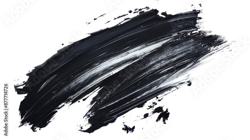 Black brush stroke on transparent background