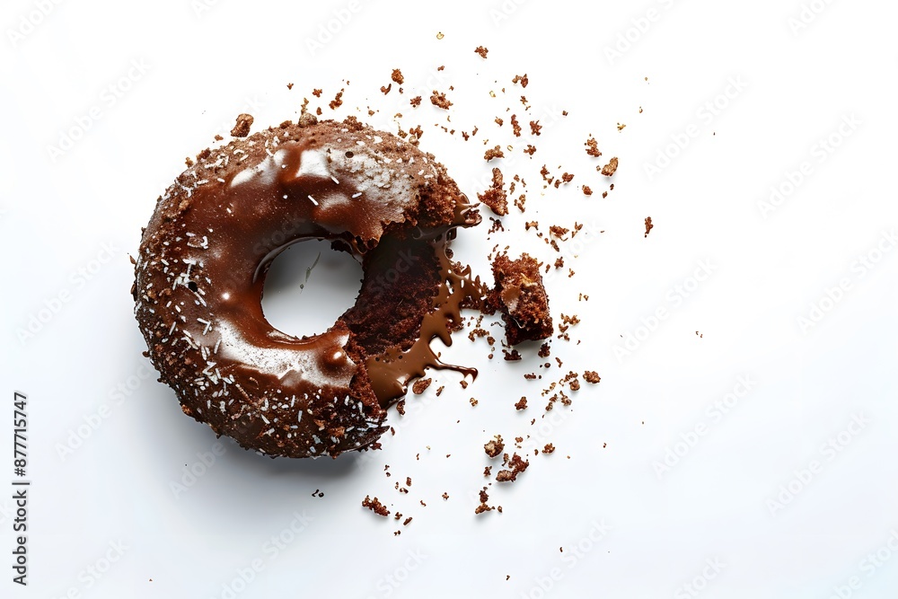 Chocolate Donut With Sprinkles on White Background Chocolate Donut With Sprinkles on White Background