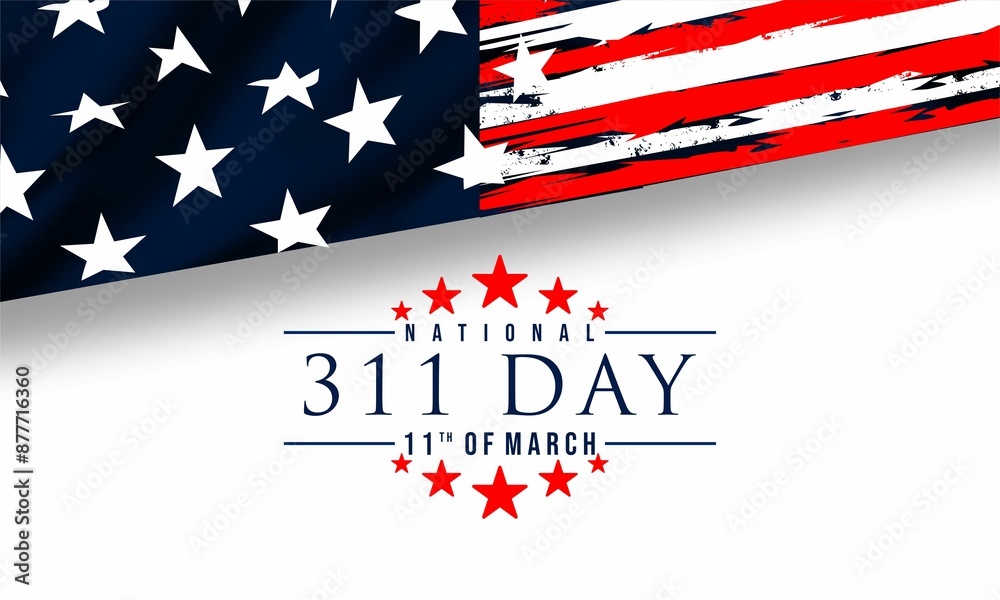National 311 Day Vector illustration. 11th Of March. Holiday concept. Suitable for background, banner, card, poster with text inscription. National 311 Day Vector illustration. 11th Of March. Holiday concept. Suitable for background, banner, card, poster with text inscription.