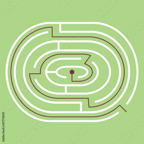 Oval Maze Game Labyrinth Puzzle