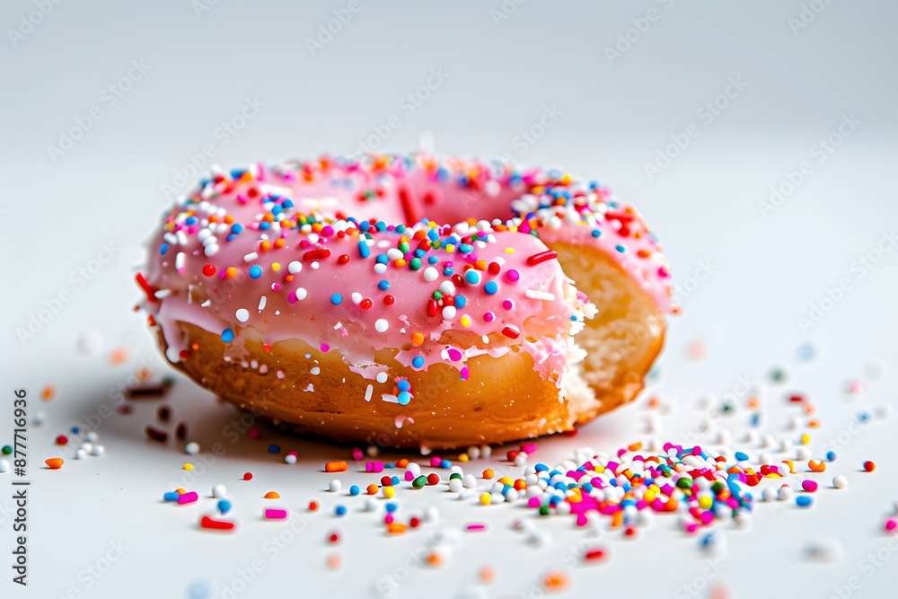 Pink Glazed Donut with Sprinkles Pink Glazed Donut with Sprinkles